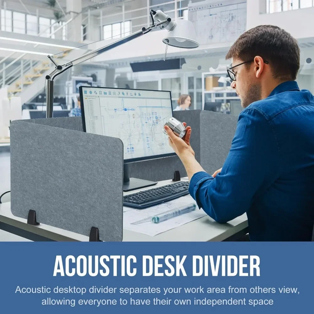 3 Pcs Acoustic Desk Divider Soundproof Desk Privacy Panel Freestanding Partitions Sound Absorbing for Students Office