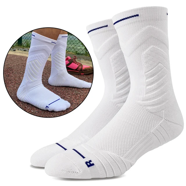 Chaussettes de sport pour hommes, chaussettes de basket-ball, semelle éponge, chaussettes de course athlétiques, antidérapantes, confortables, de Trekking, respirantes pour adolescents garçons 1
