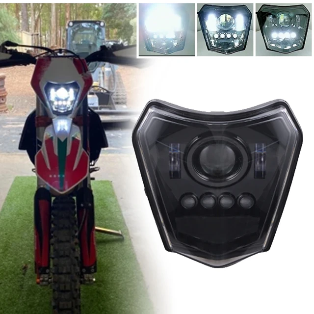 Motorcycle LED Headlight High/Low Beam with Angel Eyes DRL