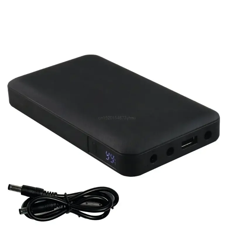 10000mAh UPS Desktop Battery Backup 25W 4Outlets Home & Office Uninterruptible Power Supply,5V 6V 9V 12V with 5.5x2.1mm Cable
