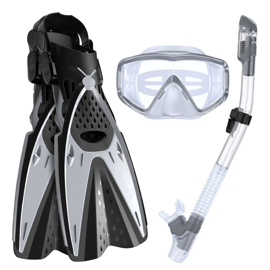 

Diving goggles full dry snorkel fins snorkeling three treasures snorkeling three-piece set of free diving equipment scuba diving