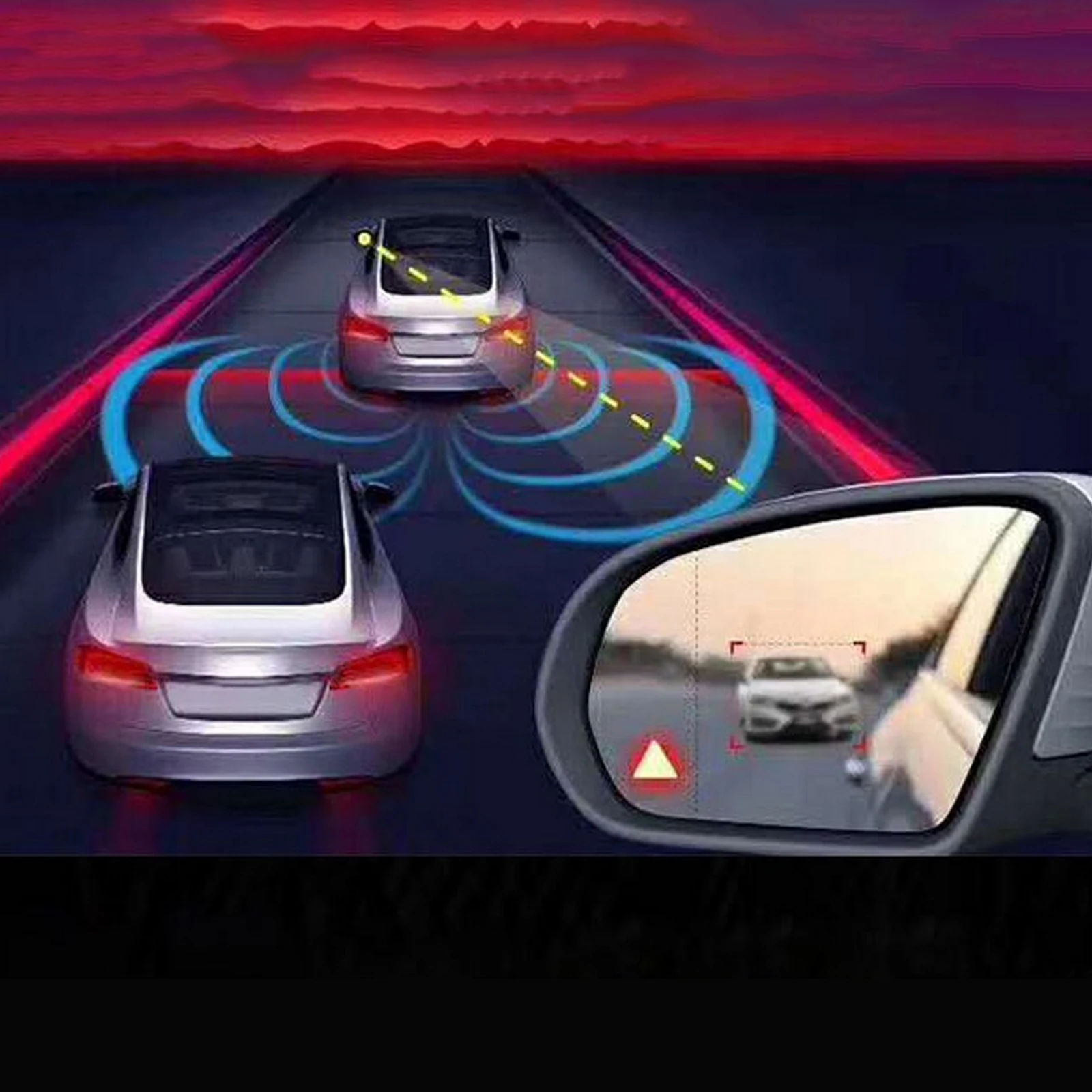 

Car Blind spot detection system BSD Lens Light Alarm Radar Safety Driving Ultrasonic Sensor Distance Assist Lane Changing Tool