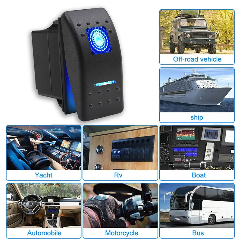 Interruttore A Bilanciere KCD1 10A 12V 220V Con Luce LED Per Auto E Barca Interruttore Rotondo Onoff~p137237690 - Foto 4