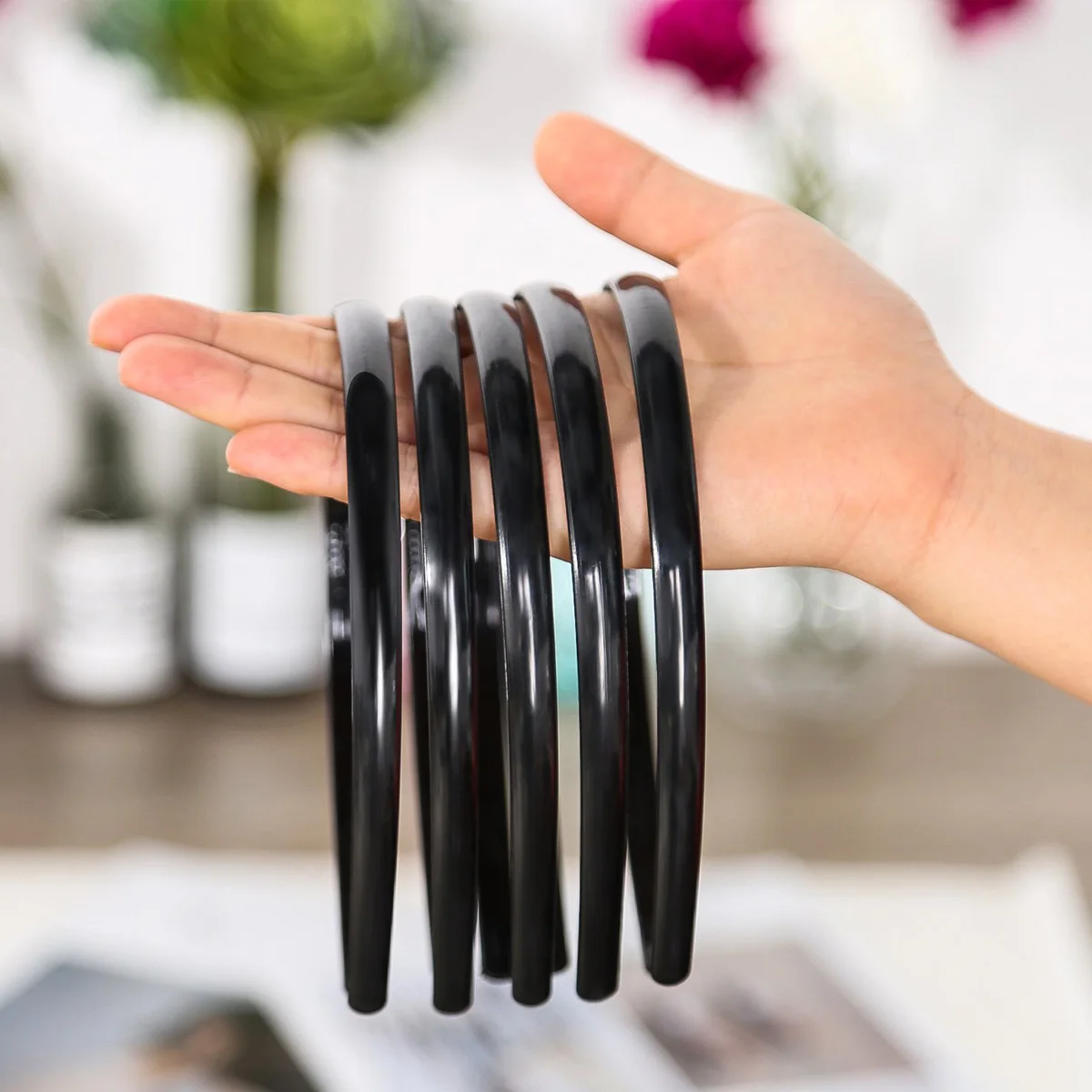 20 PCS 얇은 단색 머리띠 DIY 일반 헤어 밴드 소녀와 여성을위한 유연한 헤어 액세서리