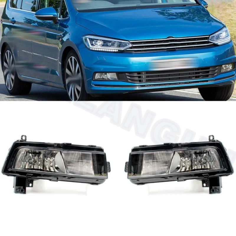 

Pair Left And Right Front Fog Light Lamp with Halogen Bulbs For VW Touran 2015 2016 2017 2018 2019 2020