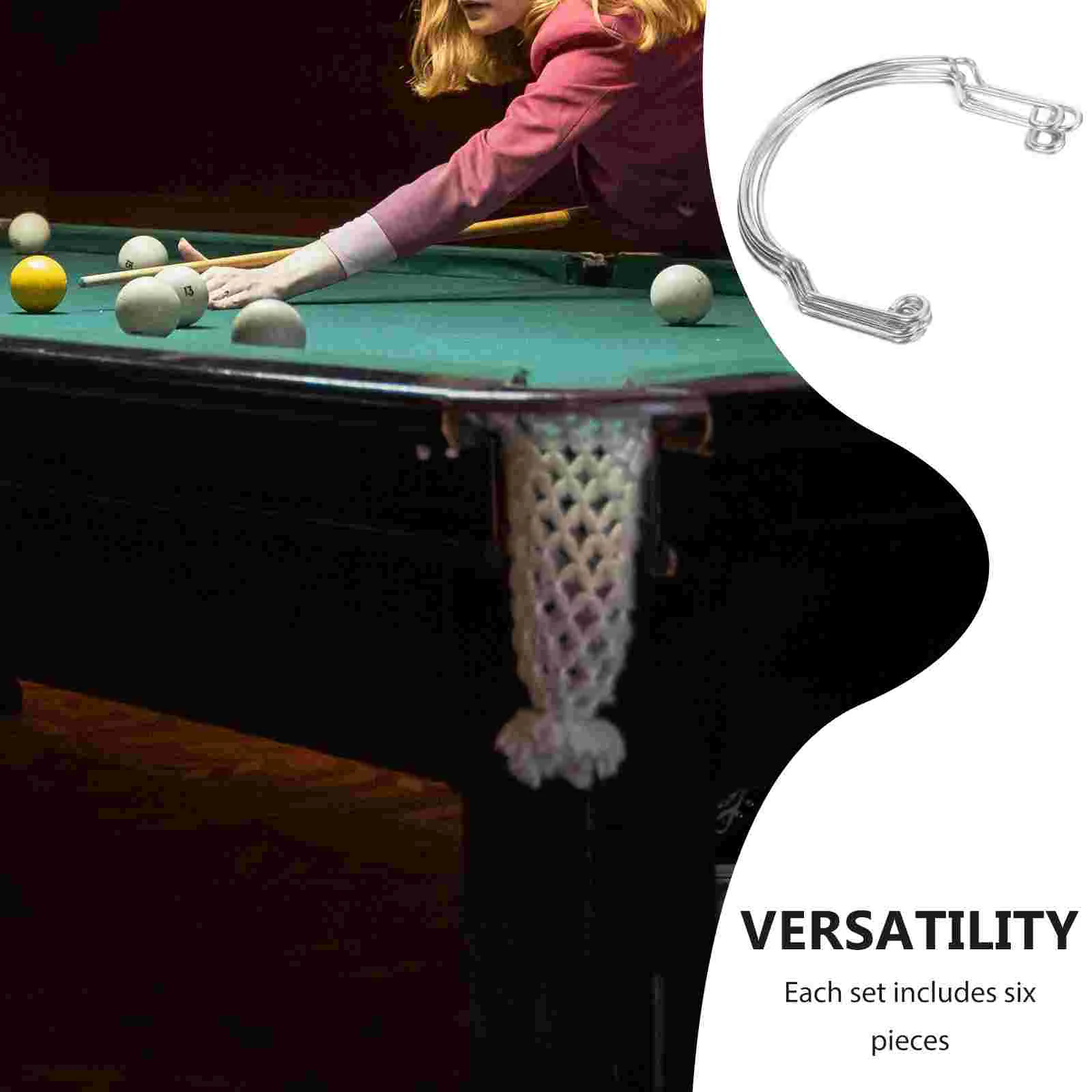 6 Pcs Aluminium Alloy Pool Table Net Bag Fixator Billiard Storage Holder Metal Snooker Pockets Corner Rack Parts Accessories