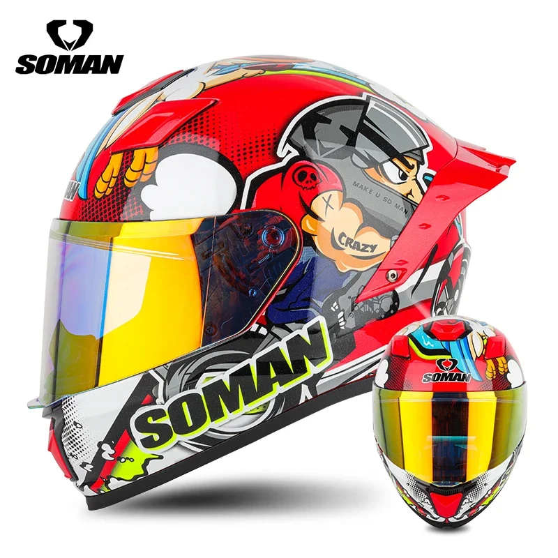 新品　SOMAN フルフェイスヘルメット ブラック DOT認証 Amazon.co.jp: バイク用Bluetoothシステムヘルメット フル