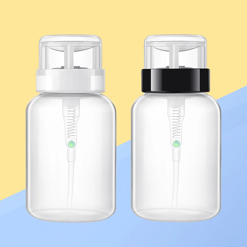 

2 Pcs Clear Fingernail Polish Pumping Bottle Remover Bottles Liquid Storage Dispenser Travel