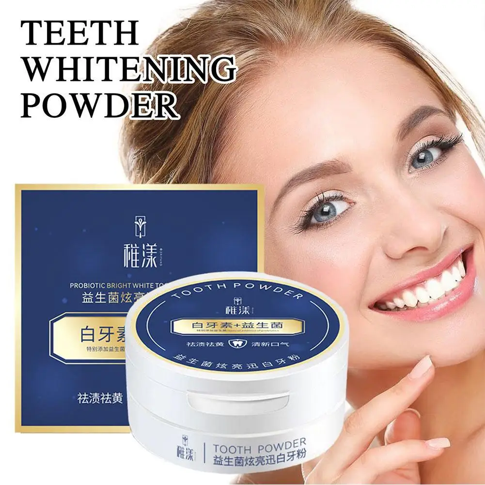 

Probiotics Whitening Tooth Powder Oral Hygiene Cleaning Fresh 50g Beauty Breath Teeth Tool Stains Care Yellow Care Dental R X6L4