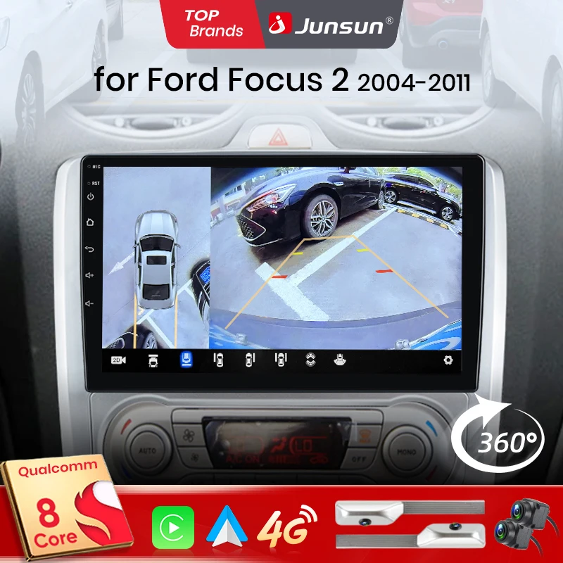 Junsun Qualcomm 8 núcleos 360 ° Cámara panorámica inalámbrica CarPlay