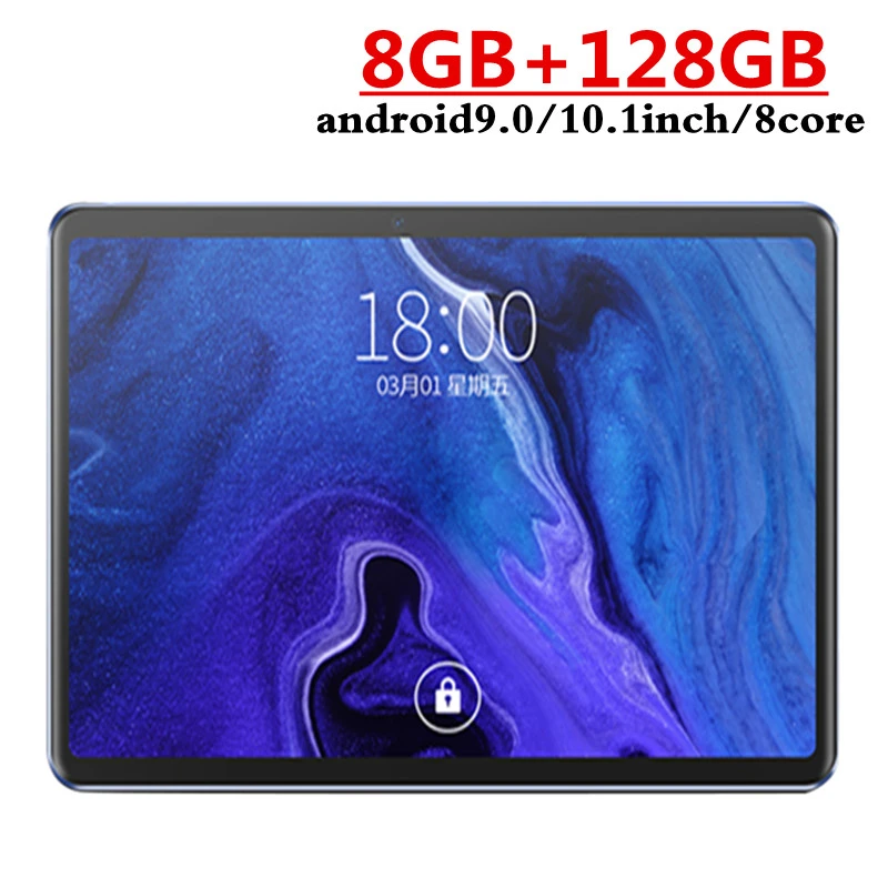 2022 New Google Play Android 9.0 10 Inch Tablet Octa Core 8GB RAM 128GB ROM 2.5D Glass WIFI Tablets Dual SIM Card 3G 4GLTE GPS