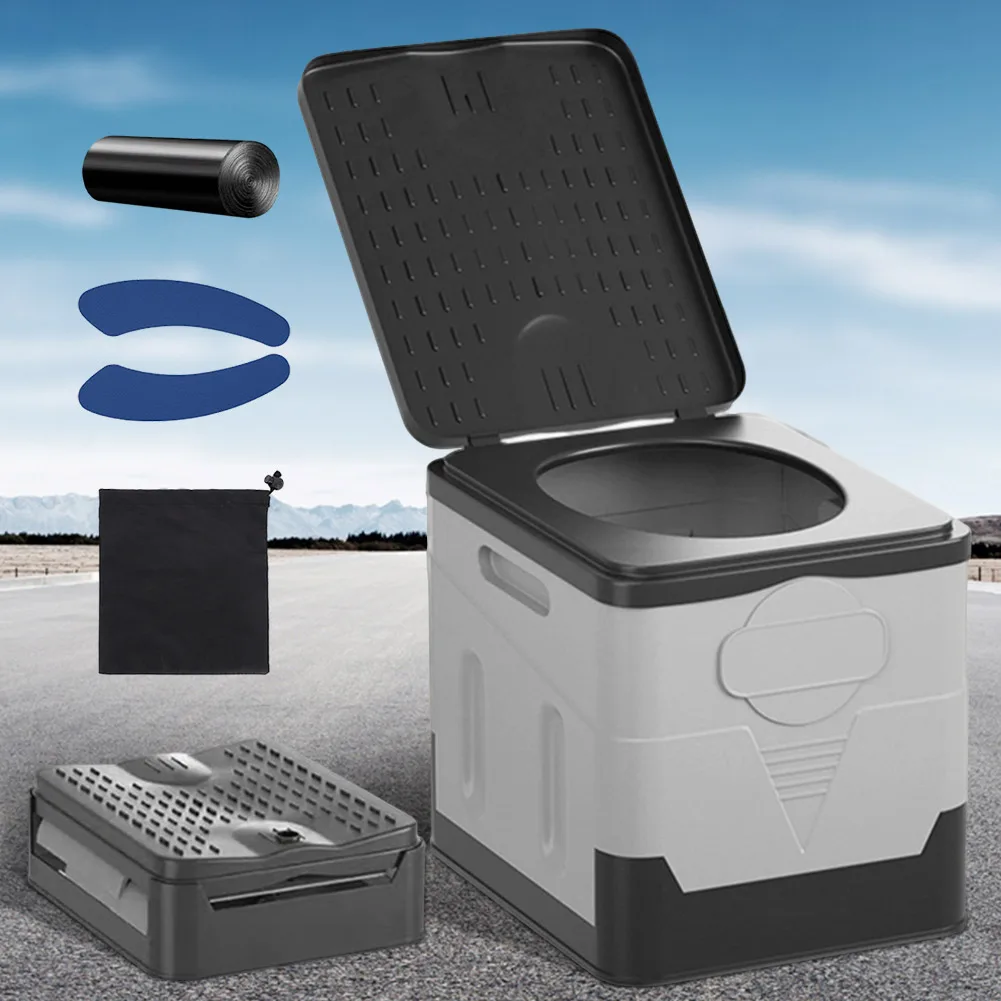 Portable Toilet Car Toilet Bucket Trash Can Travel Outdoor Camp Folding Tour Emergency Self-driving Adults & Kids folding toilet portable toilet