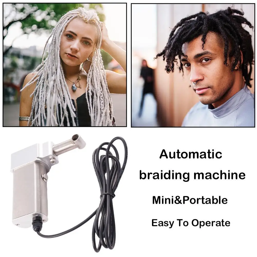 

EU Plug Mini Handheld Portable Deadlocs Crochet Braiding Making Machine for Quick Easy DIY Dreadlocks Braiding Hair Extensions