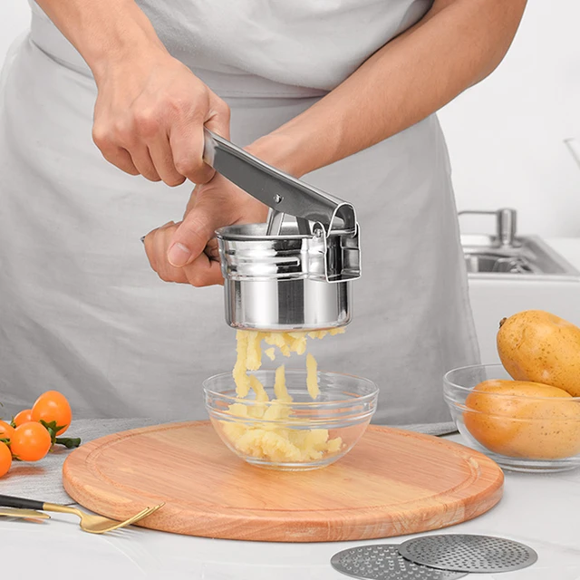 Potato Ricer Masher Heavy Duty Stainless Steel Press Mashed Potatoes Kitchen