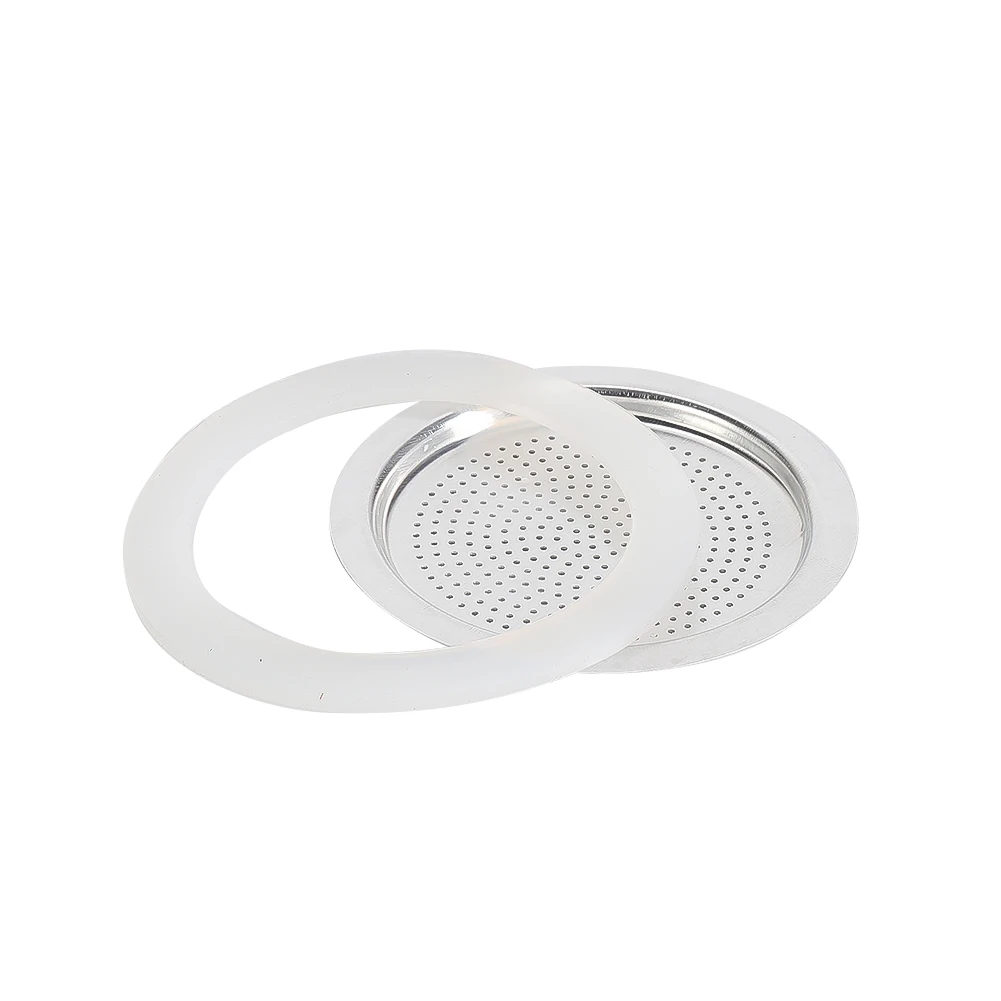 Coffee Drip Holder Coffee Maker Filter&Seal Ring Silicone Seal Ring&Stainless Steel Filter For Moka Pot Espresso Makers Coffee Machine Accessories