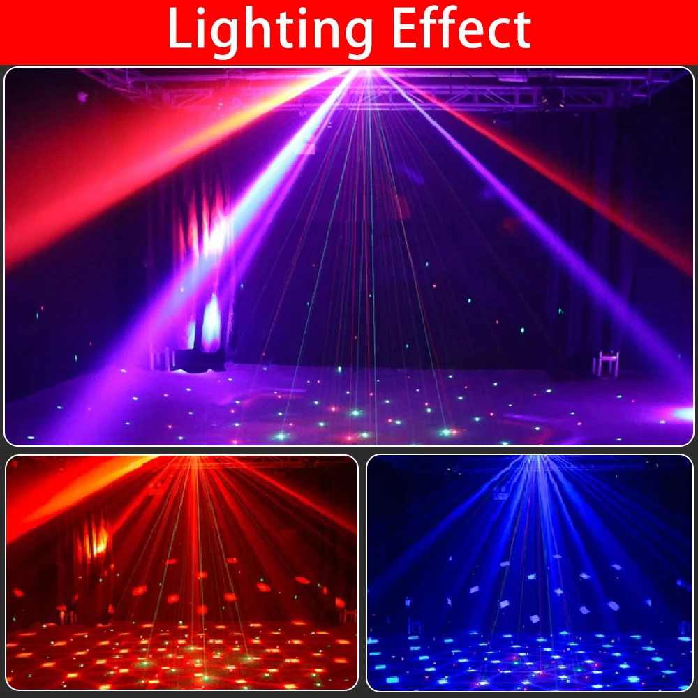 50W Disco Ball Lights LED Red Green Laser Remote Control DMX512 Stage Lights Strobe Wedding Christmas Day Ambient Lights