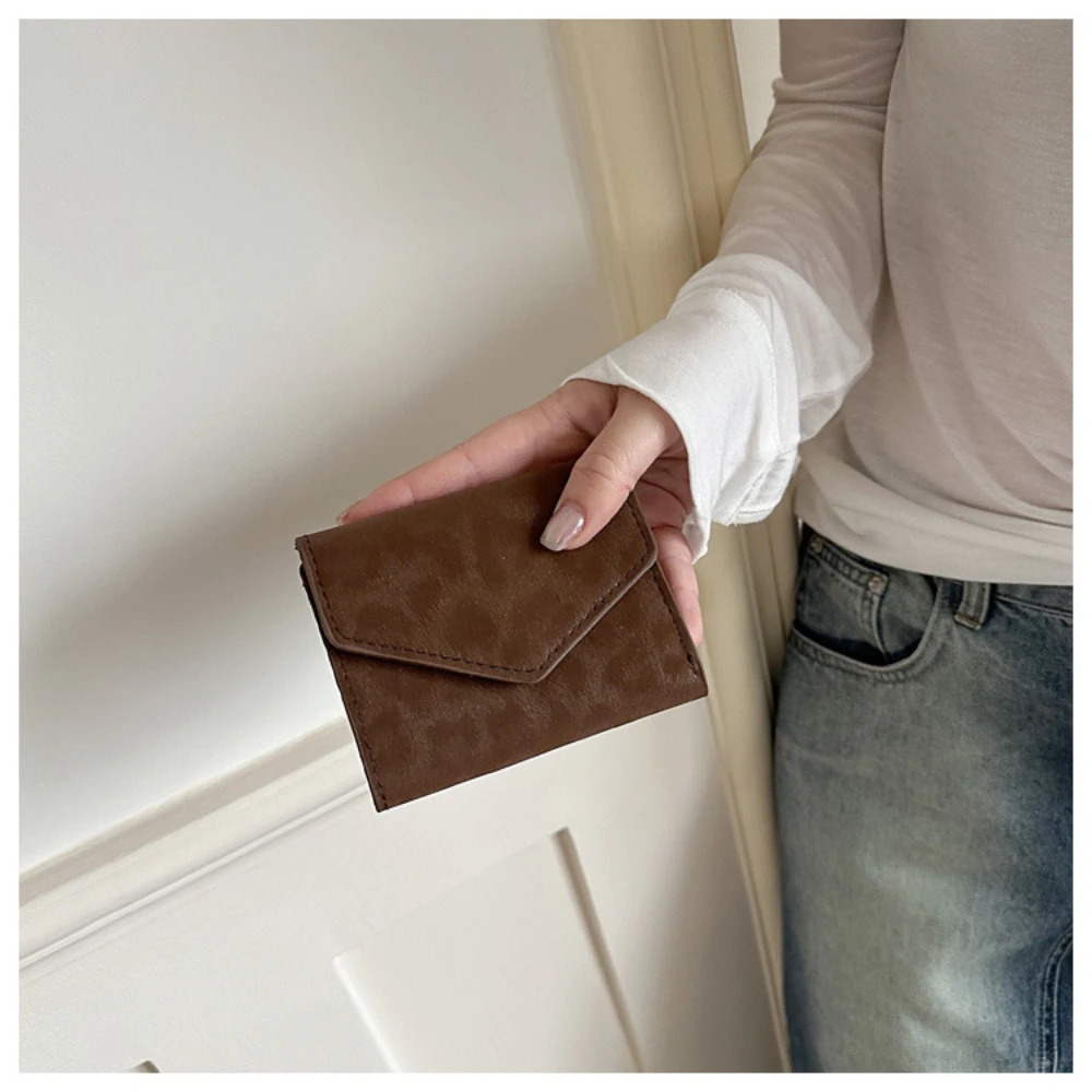 Modische Kartenhalter-Geldbörse mit Leopardenmuster für Damen, PU-Leder, schlankes Dreifach-Portemonnaie, Münzfach, Kreditkartenetui mit mehreren Fächern, Mini-Clutch-Tasche – Detail 11