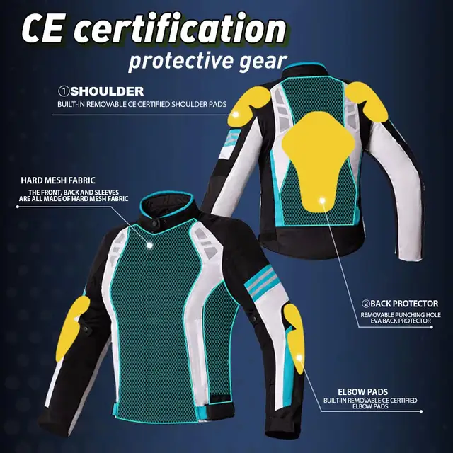 Women's Motorcycle Jacket Summer Breathable Mesh Motorcycle Riding Jacket Windproof And Anti Drop Motorbike Jacket Women