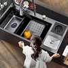 304 Stainless Steel Waterfall Kitchen Sink Multifunctional Nano Sink Large Size With Trash Can Hhigh-Pressure Cup Washer 2