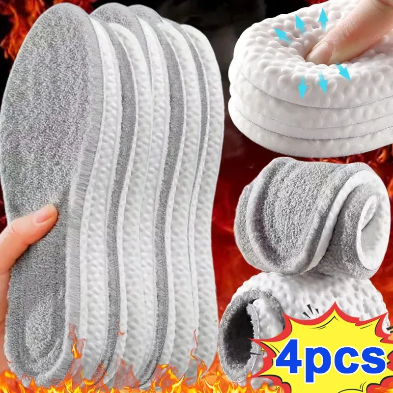 

2/4pcs Winter Self Heating Insoles Thermostatic Thermal Insole Massage Memory Foam Arch Support Shoe Pad Men Women Heated Pads