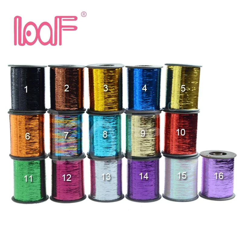 LOOF 1roll Hot 16colors 2000m(78740 inch)/roll colored Hair Tinsel for cosplay hair braid extension