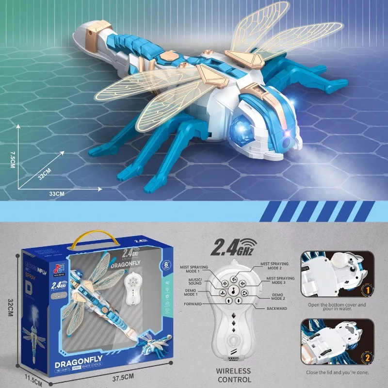 Interest Cultivation Wireless Remote Control spray Bee Spider Toy Dragonfly Octopus Insect Children's Toy Gift Plastic Material 4