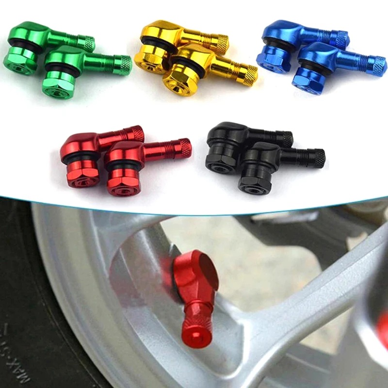 1Pcs Motorcycle Valve Stems Rim 90 Degree Angle Aluminum Alloy Valve Wheel Tire Tubeless Valve Caps For Rim Wheel Parts