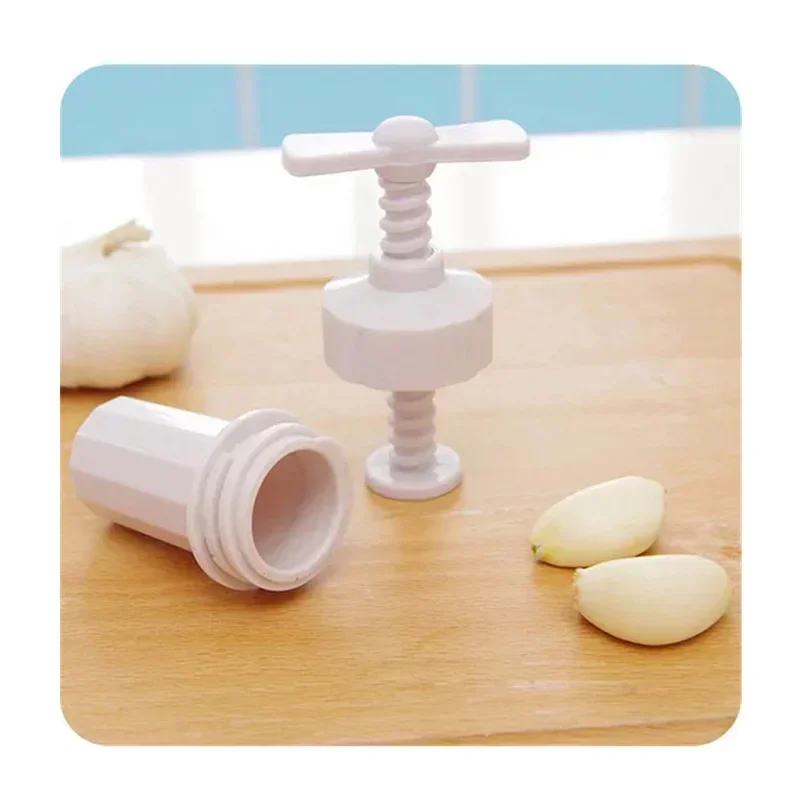 Plastic Garlic Presses Screw Squeeze Peeler Garlic Crusher White Manual Press Practical Kitchen Cooking Tools