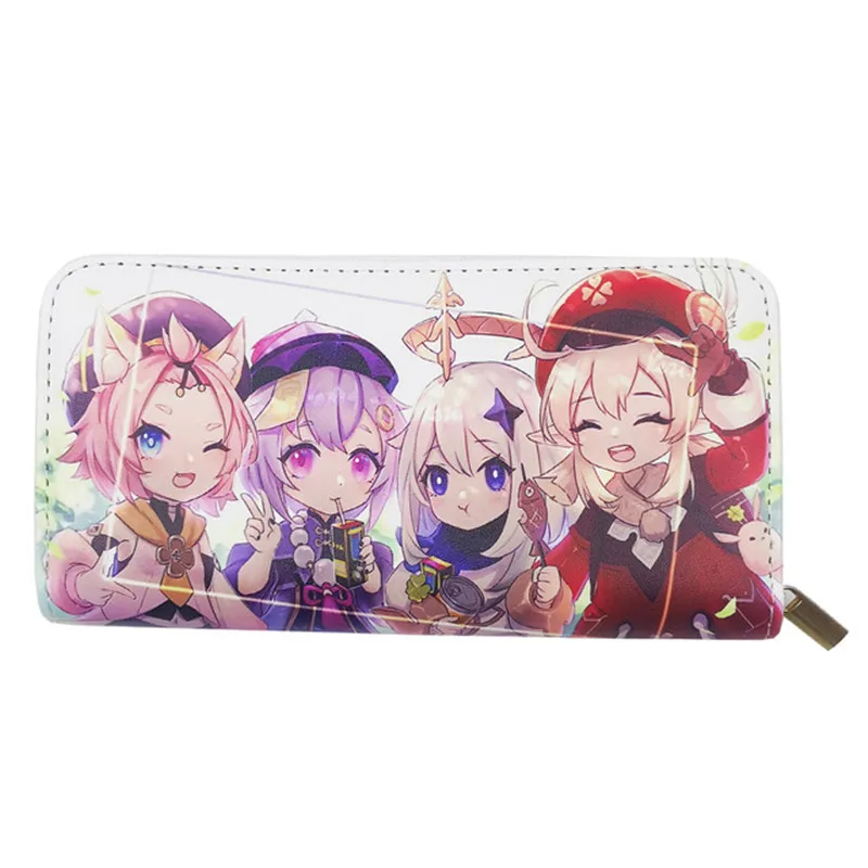 

Genshin Impact PU Purse Anime Portable Cosplay Wallet Cartoon Bag Zipper Prop Kawaii Gift
