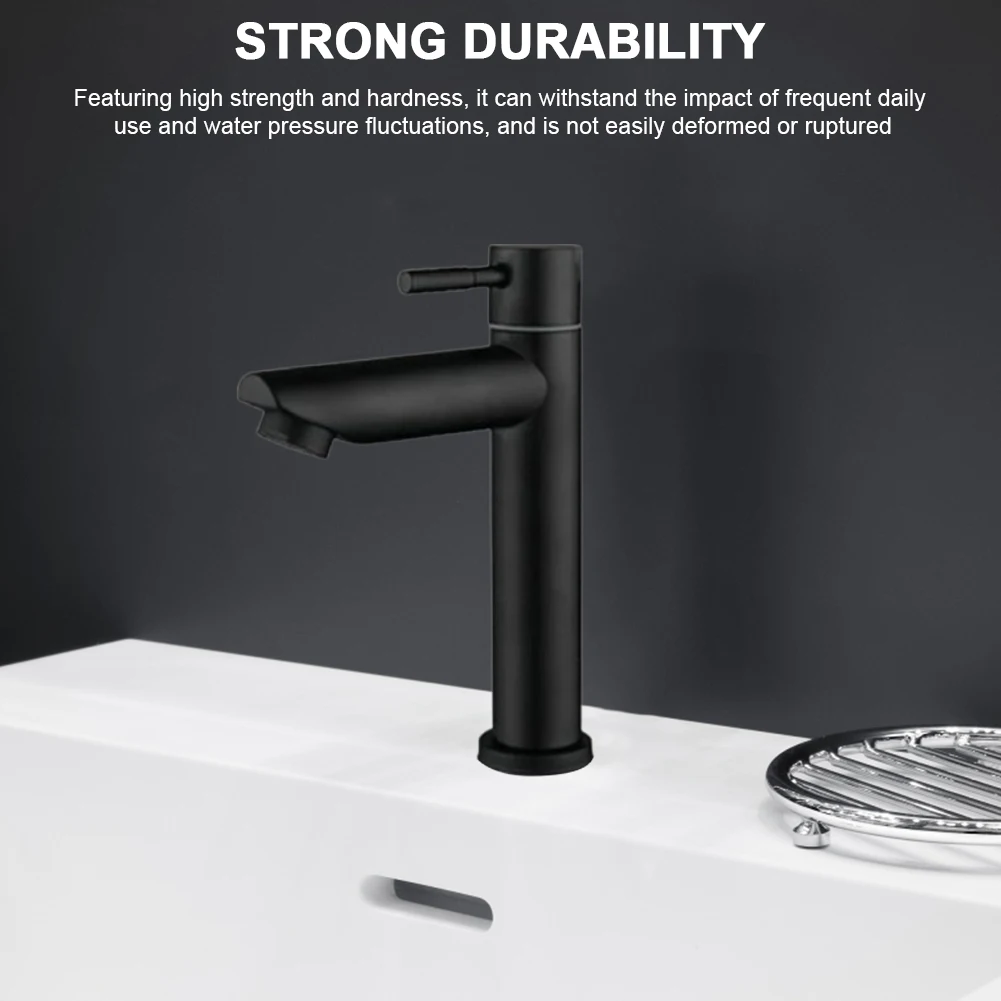 Stainless Steel Bathroom Counter Basin Faucet Single Handle Washbasin Tap Deck Mounted Sink Water Tap for Bathroom Kitchen 4
