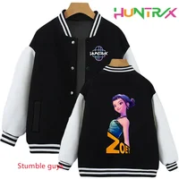 Kpop Demon Hunters Halloween Autumn Winter Kids Sweatshirts Hoodie Cartoon Trucksuit Baseball Uniform Jacket Coat Boys Girls