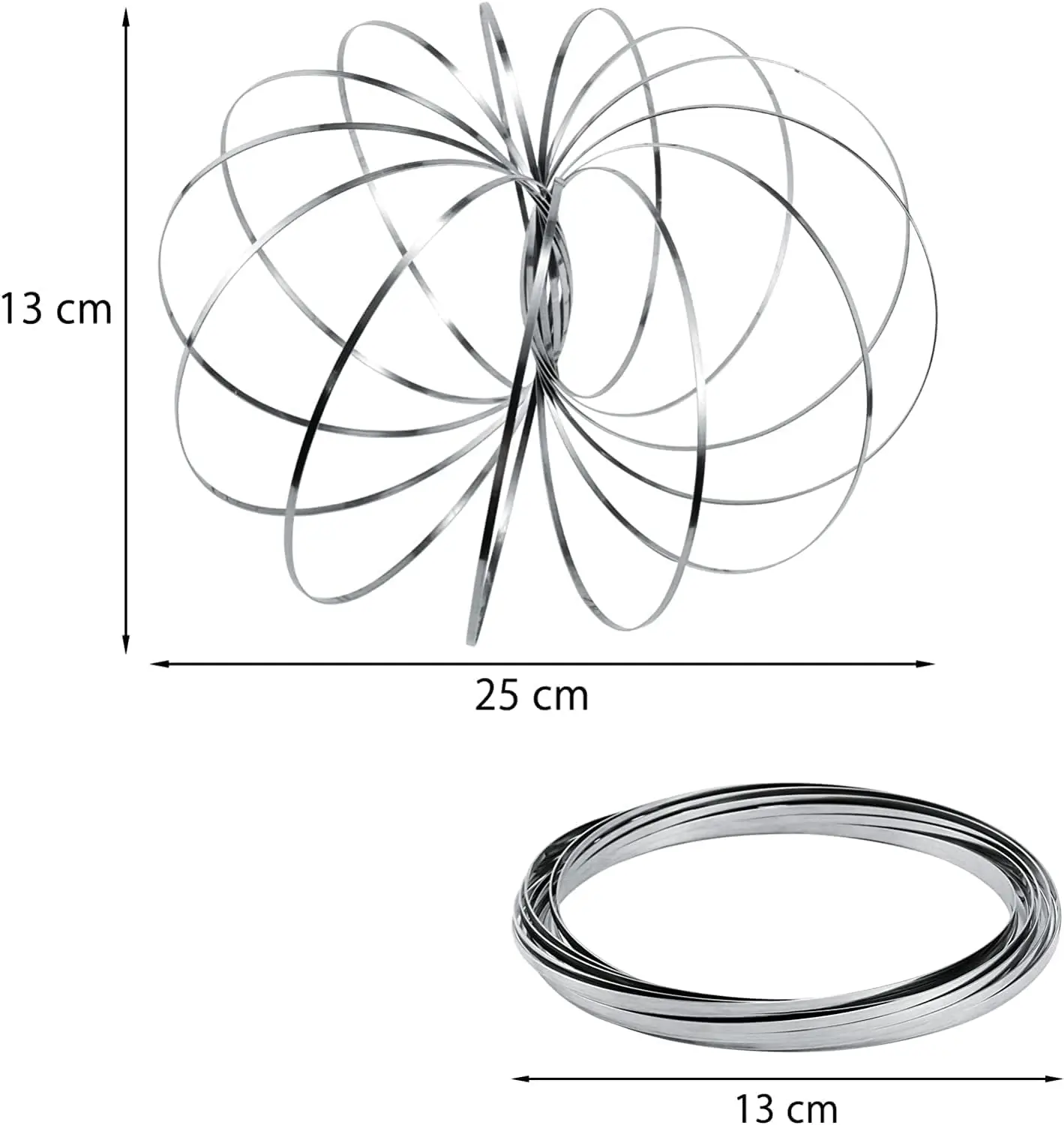 Flow Ring Spinner Ring Arm Toy Geometric Magic 3D Bracelet Spring Fidget Ring Rainbow Metal Circles Toys for Stress Relief Kids 6