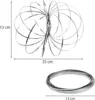 Flow Ring Spinner Ring Arm Toy Geometric Magic 3D Bracelet Spring Fidget Ring Rainbow Metal Circles Toys for Stress Relief Kids 6