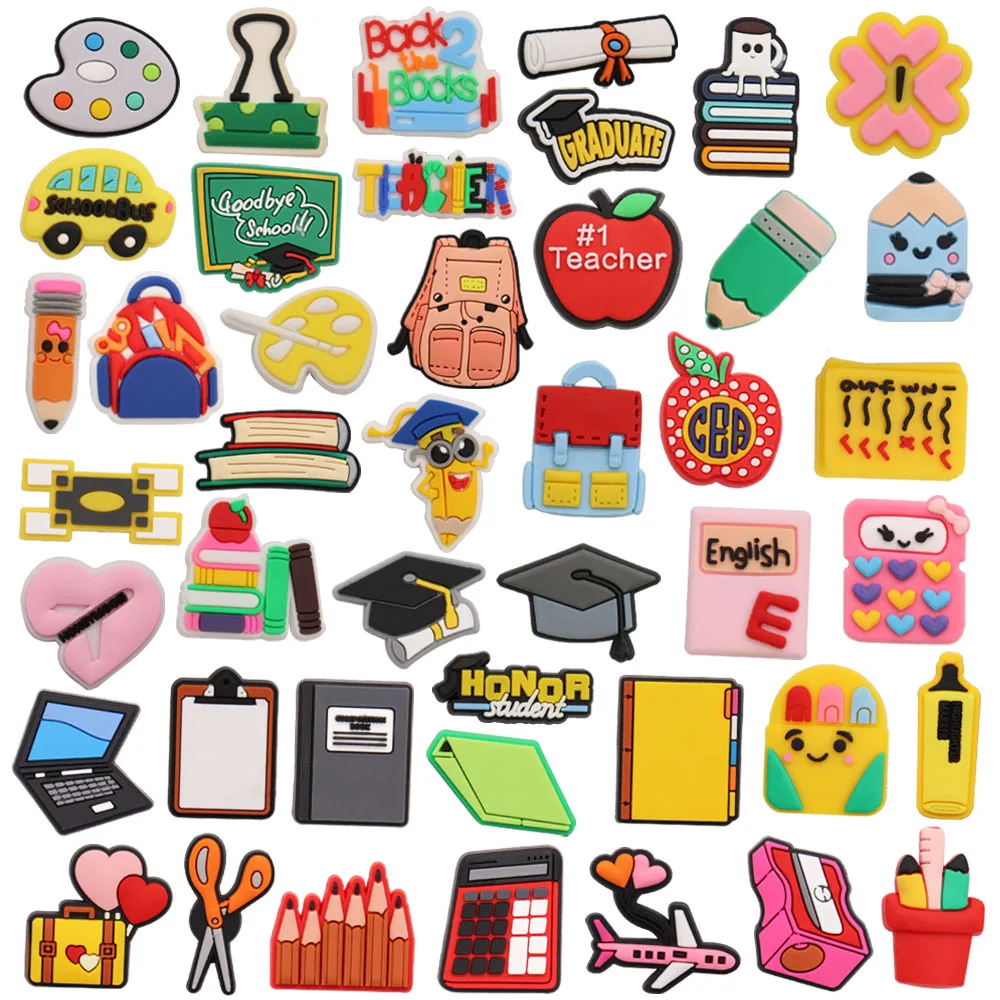 PVC Shoe Charms - Graduation School Bus Teacher Design