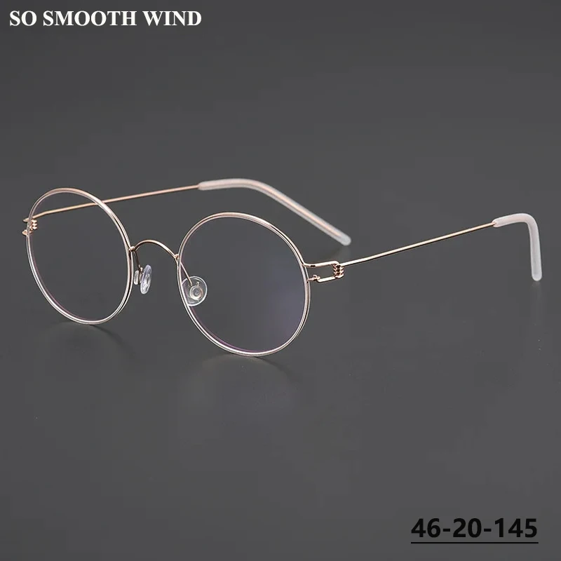 

Small Round Glasses Frames Men Air Rim Titanium Screwless Eyeglasses Denmark Brand Design Women Spectacle Frame Eyewear No Screw