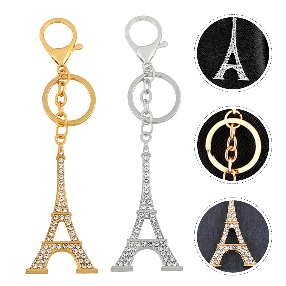

2pcs Eiffel Tower Shape Key Chain Pendants Bag Hanging Ornament Keyring Hanging Pendant