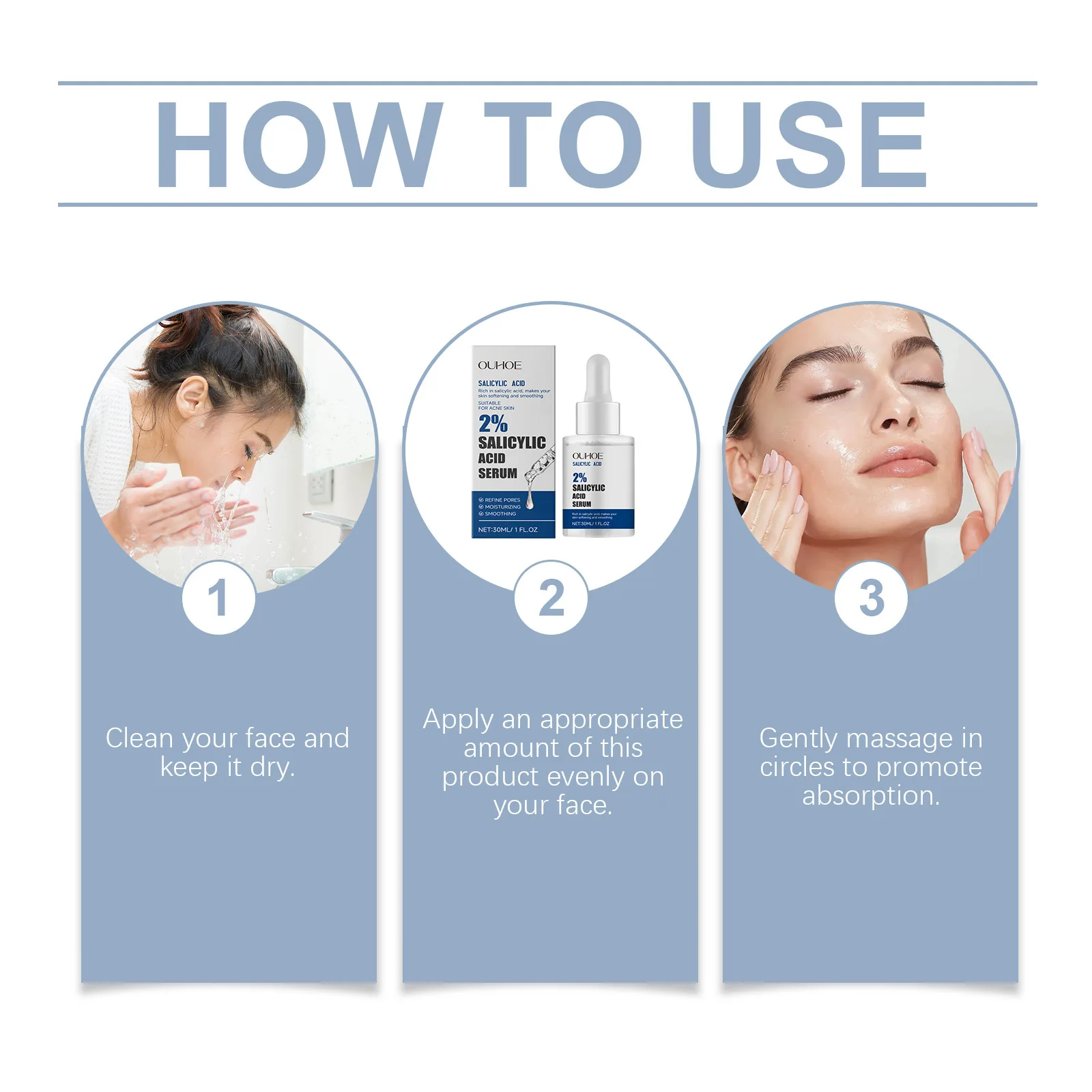 Salicylic Acid Serum Anti Acne Reduce Breakouts Fading Blemishes Shrink Pores Smoothing Repairing Pimples Removal Facial Essence 6