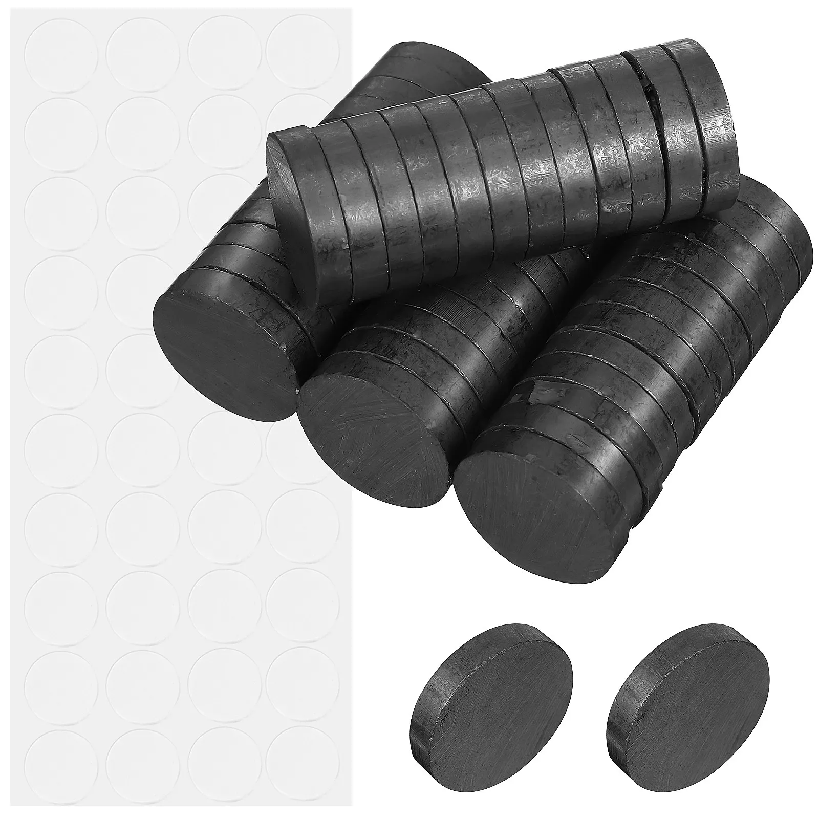 50개 25x5mm 페라이트 디스크 접착제 공예품 냉장고 화이트보드 장식 라운드 자석 하드웨어