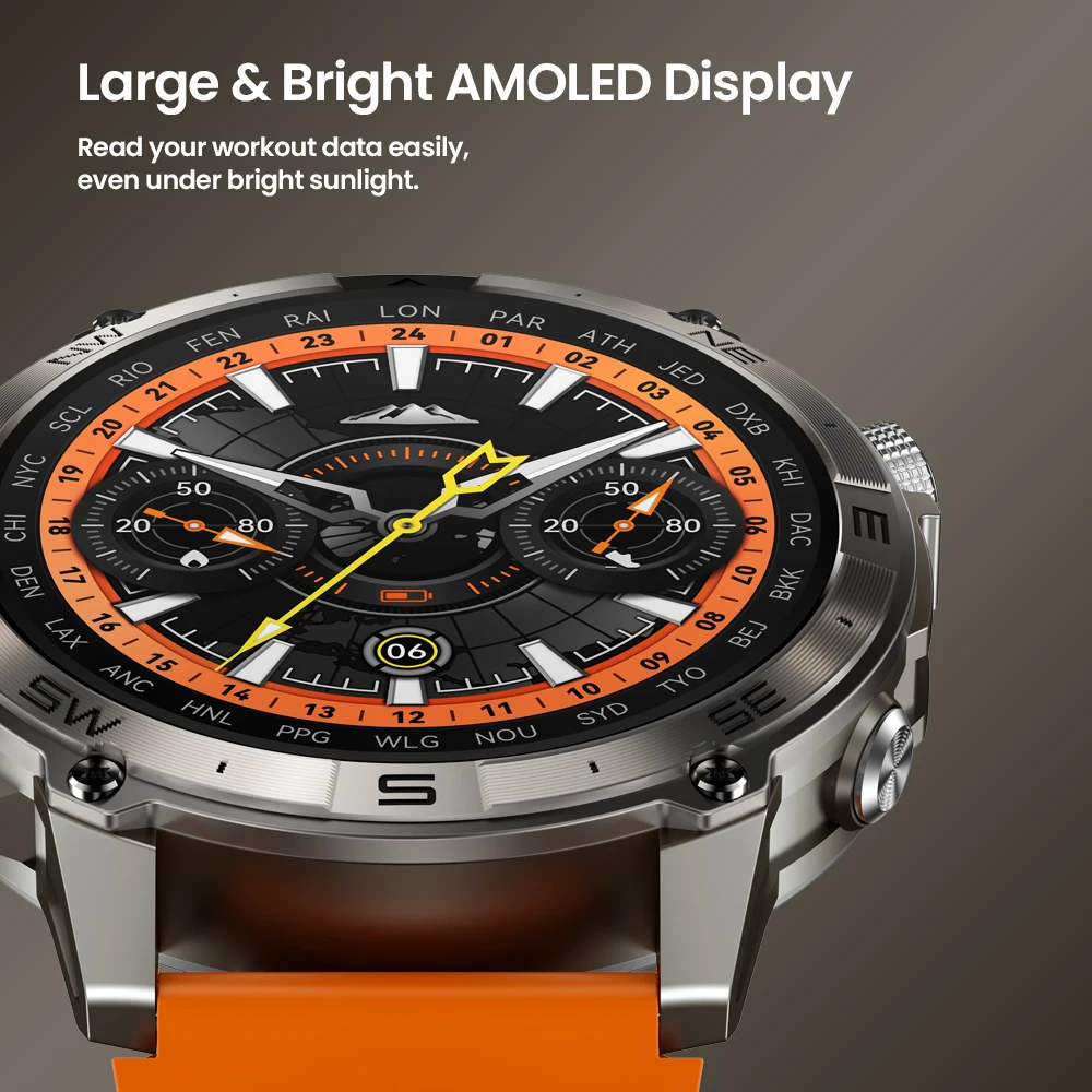 New Zeblaze Stratos 2 Plus GPS Smart Watch 1.43'' AMOLED Display Compass Barometric Altimeter Bluetooth Phone Calls Smartwatch 3