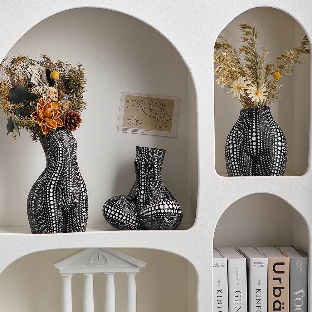 

Modern Decoration Home Living Room Classical Vases Nordic Decor Body Sculpture Art Desktop Dried Flower Pots Decorative Ornament