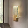 Small modern luxury crystal wall mounted lighting brass led hotel reading beside art decor wall lamp copper sconce headlights 2
