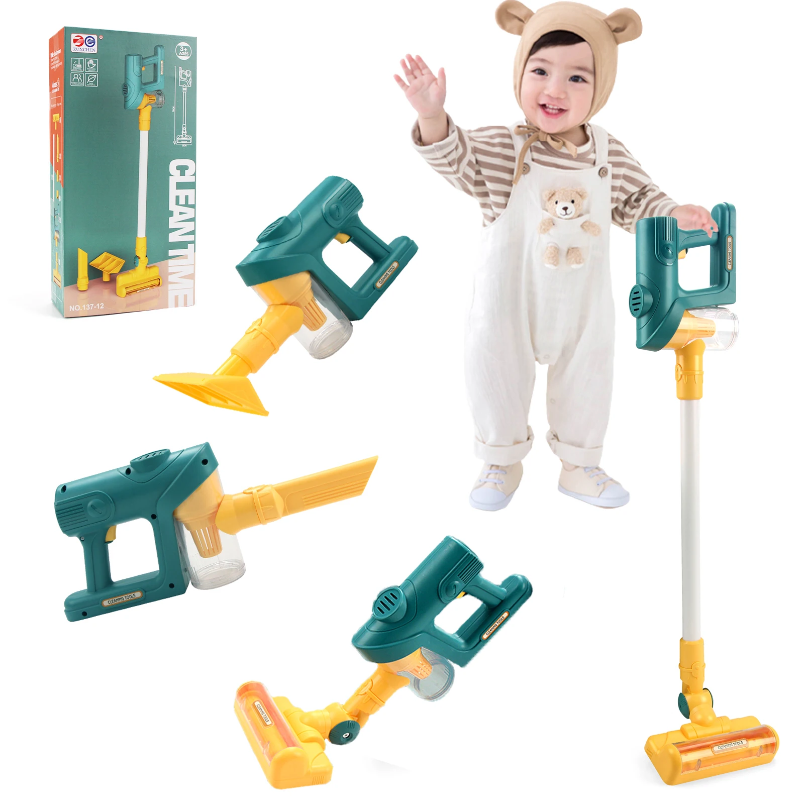 Electric Mini Vacuum Cleaner Simulation Housework Dust Catcher Light Music Pretend Play Educational Toys Kids Gifts