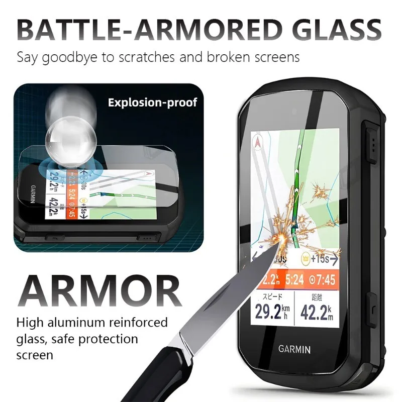 Premium Silicone Cover & Tempered Glass Screen Protector for GPS Bicycle Stopwatch