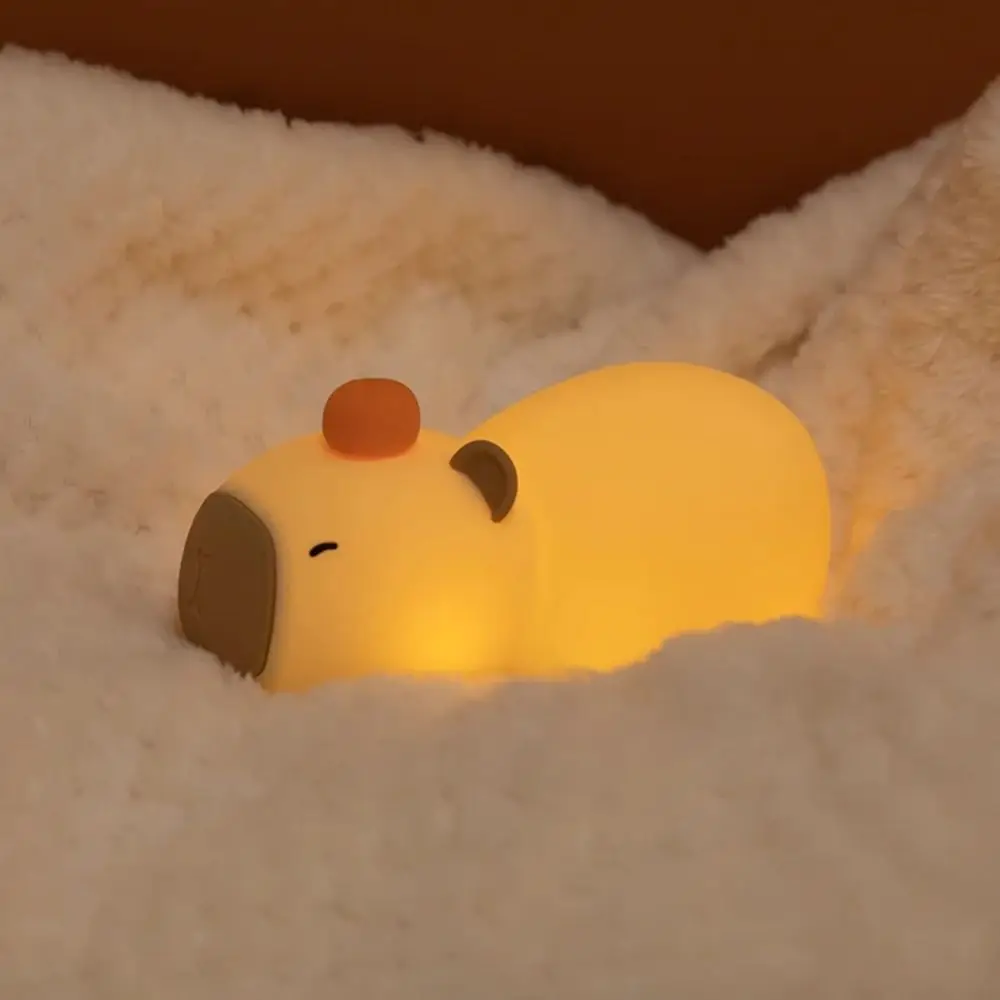

Silicone LED Capybara Night Light Atmosphere Lamp USB Charging Cute Sleep Night Lamp Cartoon Soft Desk Lamp Eye Protection