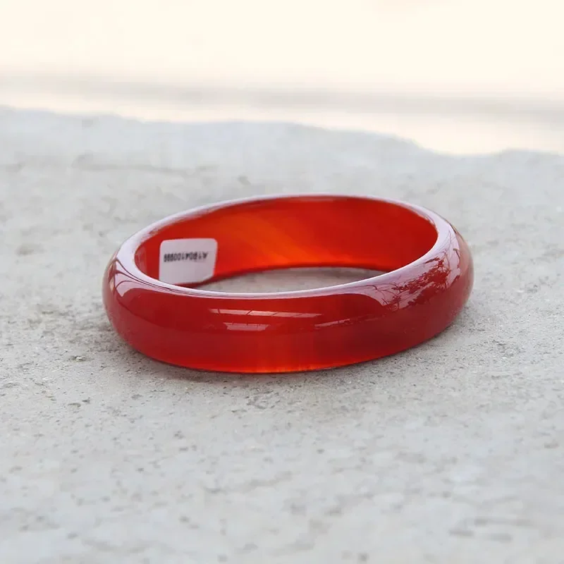 Jia Le/ Natural Brazil Red Agate Bangle Accessories for Women Fine Jewelry Banquet Party Flat Bar Bracelet Family Friends Gift