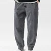 Baggy Corduroy Sweatpants Men Solid Color Casual Autumn Winter Tech Fleece Sport Loose Joggers Harem Pants Male Long Trousers 4