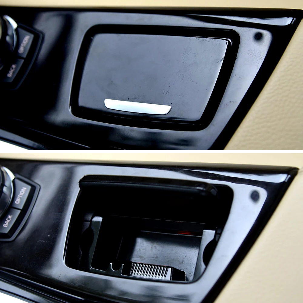Cendrier Pour Console Centrale BMW Série 5 F10 F11 F18 (2010-2017) - Plastique Noir, Référence 51169206347