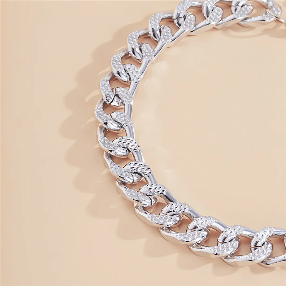 Hohe Qualität Kubanischen Halskette Hals Punk Vintage Chunky Dick Link Aluminium Kette für Frauen Neue Jahr Schmuck Zubehör – Detail 14