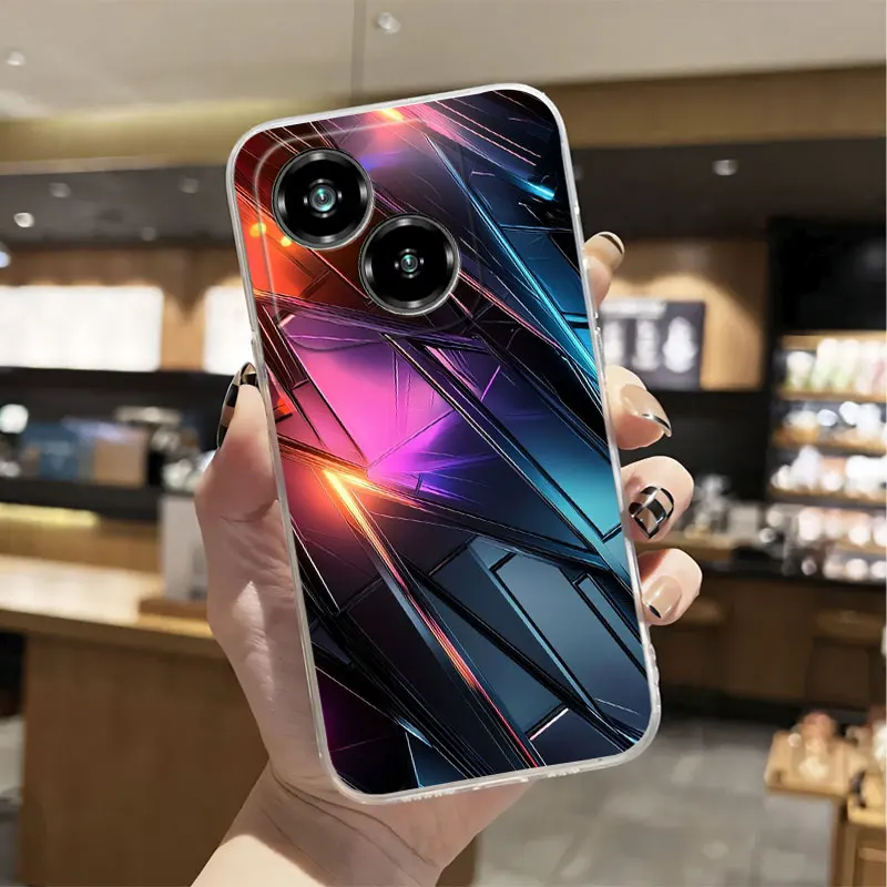 Luxury Clear Shockproof Silicone Soft Phone Case with Marble Floral Print