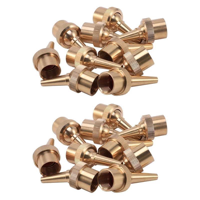 

New-20Pcs 1/2 Inch DN15 Brass Jet Straight Adjustable Fountain Water Spray Nozzles Pool Nozzles